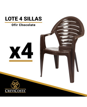 Editar: Lote de 4 Sillas de resina OFIR (Chocolate)