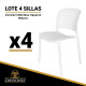 Lote de 4 sillas de resina CONTRACT MONTANA SQUARE (Blanco)