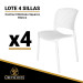 Lote de 4 sillas de resina CONTRACT MONTANA SQUARE (Blanco)
