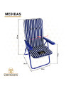OMEGA 2403-NEW - Sillón plegable acolchado de Acero Tintado