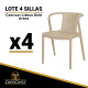 Lote de 4 Sillas de resina CONTRACT LISBOA BOLD (Arena)