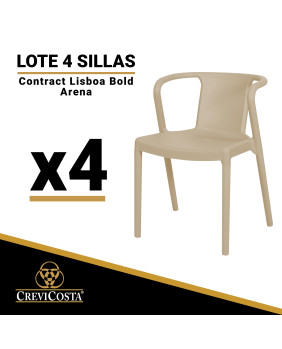 Lote de 4 Sillas de resina CONTRACT LISBOA BOLD (Arena)