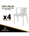 Lote de 4 Sillas de resina CONTRACT LISBOA BOLD (Gris Claro)