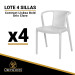 Lote de 4 Sillas de resina CONTRACT LISBOA BOLD (Gris Claro)