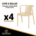 Lote de 4 Sillas de resina CONTRACT LISBOA BOLD (Taupe Claro)