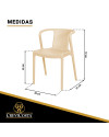 Lote de 4 Sillas de resina CONTRACT LISBOA BOLD (Taupe Claro)