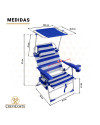 TRITÓN 2108 - Silla de playa con toldo y nevera incorporada. 8 Posiciones (Marinera)