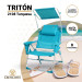 TRITÓN 2108 - Silla de playa con toldo y nevera incorporada. 8 Posiciones (Turquesa)