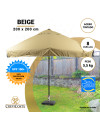 Sombrilla / Parasol cuadrada 2 x 2 m (Beige)