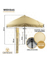 Sombrilla / Parasol cuadrada 2 x 2 m (Beige)