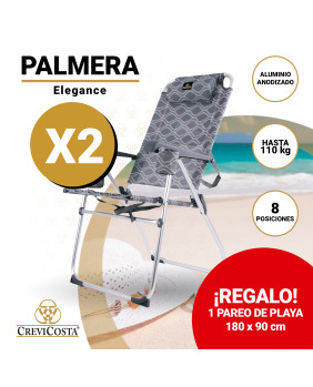 Lote 2 Sillas PALMERA 2081-3 Elegance + Pareo de playa de REGALO