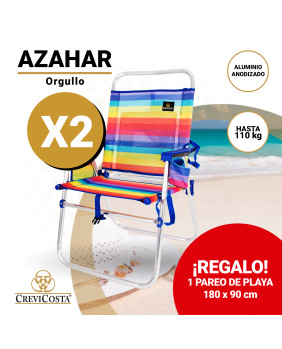 Lote de 2 Sillas AZAHAR 28082 Orgullo + Pareo de playa de REGALO