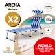 Lote de 2 Tumbonas ARENA 1004 Marinera + Pareo de playa de REGALO
