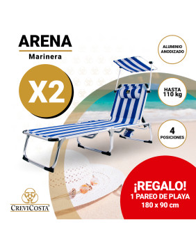 Lote de 2 Tumbonas ARENA 1004 Marinera