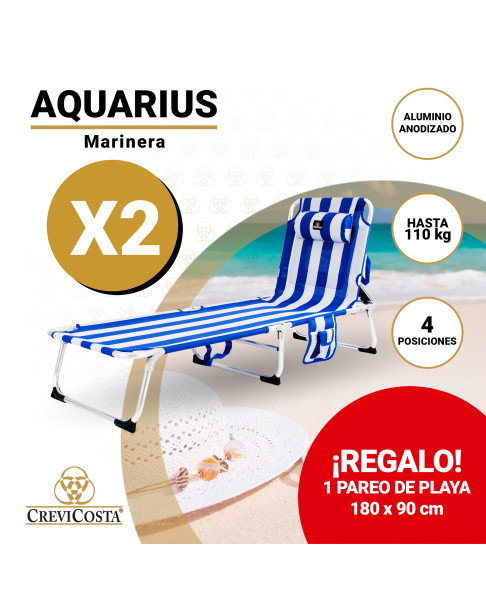 Lote de 2 Tumbonas AQUARIUS 2012 Marinera