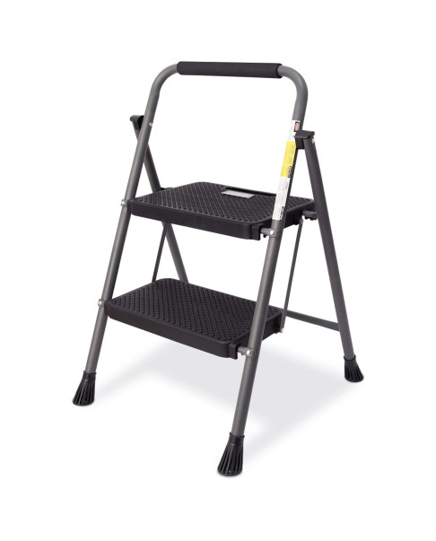 Escalera de hierro con mango y peldaños de plástico (negro) 2 peldaños Helena