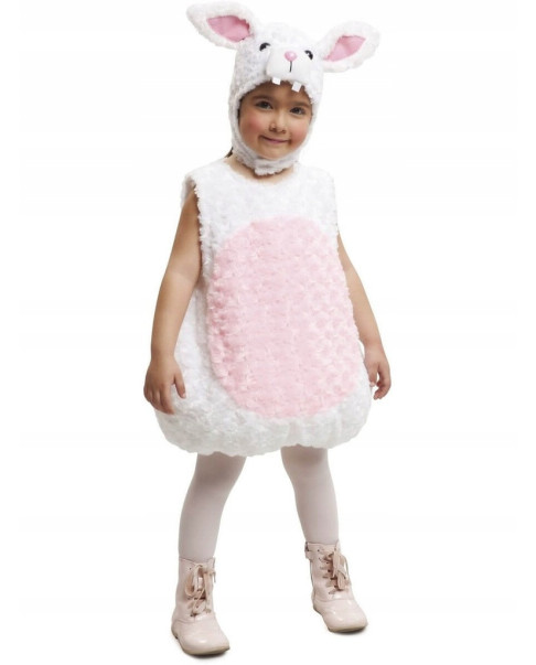 Disfraz conejo peluche 203433 Blanco-Rosa 1-2 años