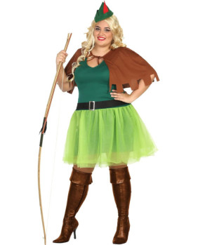 Disfraz arquera mujer adulto verde XL