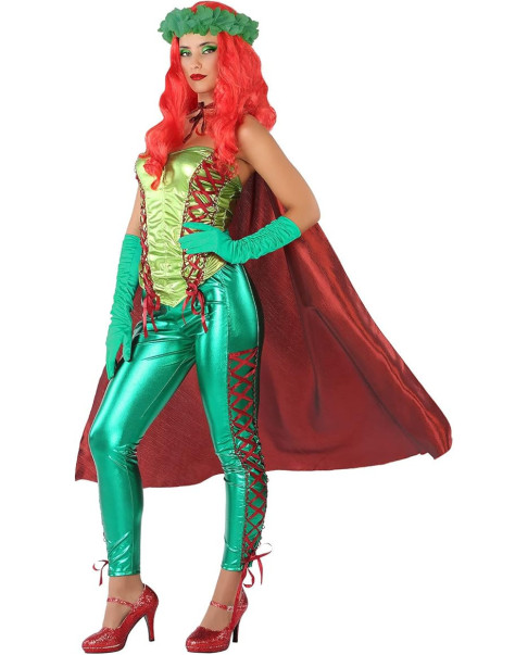 Disfraz Superheroína 61522 rojo/verde M-L
