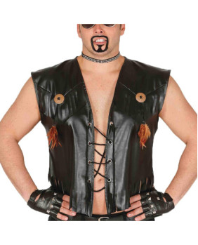 Chaleco Cuero negro 18582 18582