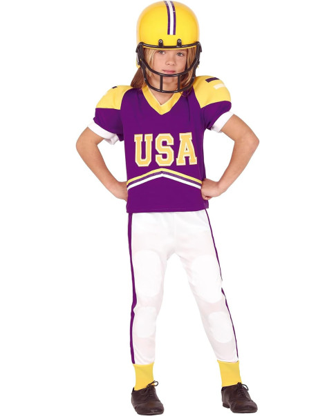 Disfraz Quaterback 83575 amarillo,lila,blanco 10-12 años