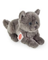 Peluche Gato Perla Gris Tumbado T918318 20cm