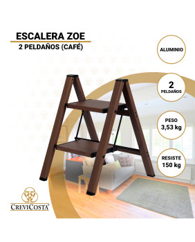 Escalera de aluminio sin mango (café) 2 peldaños Zoe