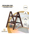 Escalera de aluminio sin mango (café) 2 peldaños Zoe