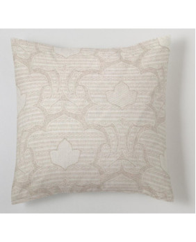 Funda de Cojín Jacquard CANGAS Color Lino - Medidas 50x50 cm - 28% Algodón / 20% Lino / 52% Poliéster - 144 Hilos