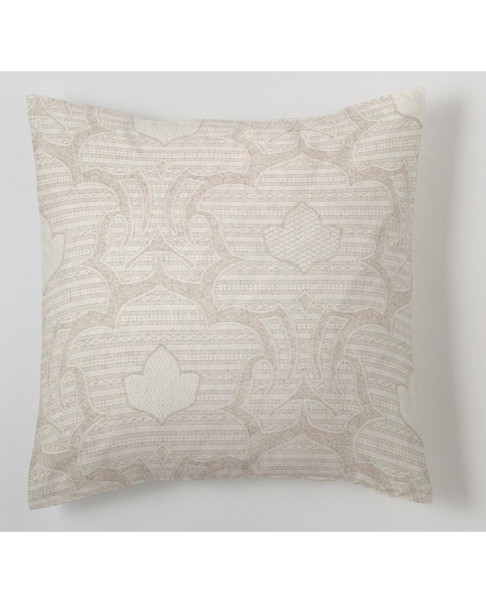 Funda de Cojín Jacquard CANGAS Color Lino - Medidas 50x50 cm - 28% Algodón / 20% Lino / 52% Poliéster - 144 Hilos