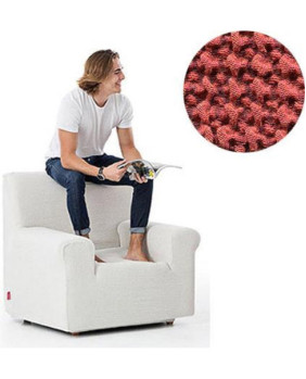 Funda de Sillón hiper elástica Milos c/16 Teja 1 plaza