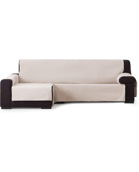 Funda de Sofá 90% algodón 10% Poliester, 1/Beige, Chaise Longue 240 cm