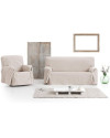 Funda Cubre Sofá 90% algodón 10% Poliester, 1/Beige, Chaise Longue 240 cm
