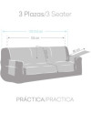 Funda Cubre Sofá Práctica Levante c.00 Natural 3 pl. 155 cm.