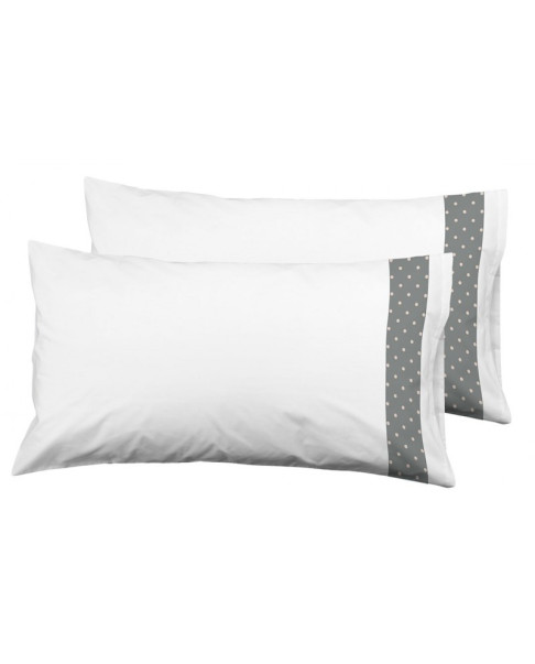 Set 2 fundas de Almohada Dolores Promesas Topos Negativo T / a 50x80cm Gris