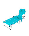 Tumbona de Playa PRESTIGE 2013 - Tipo Masaje con Nevera, Plegable y reclinable. 4 Posiciones (Turquesa)