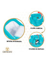 Tumbona de Playa PRESTIGE 2013 - Tipo Masaje con Nevera, Plegable y reclinable. 4 Posiciones (Turquesa)