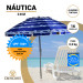 NÁUTICA 240 cm con Espiral y Poste de Recorrido Total. 16 Varillas. PROTECCIÓN Total contra los Rayos UV