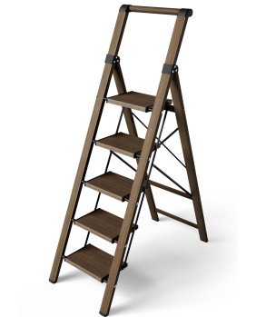 Escalera Aluminio con Mango (café) 5 peldaños Agatha