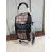Carro de la compra de 6 ruedas plegable con asiento 01 Negro-Café