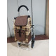 Carro de la compra de 6 ruedas plegable con asiento 03 Beige-Café