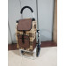Carro de la compra de 6 ruedas plegable con asiento 03 Beige-Café
