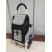 Carro de la compra de 6 ruedas plegable con asiento 05 Negro Gris