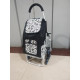Carro de la compra de 6 ruedas plegable con asiento 07 Negro-Mariposa