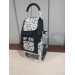 Carro de la compra de 6 ruedas plegable con asiento 07 Negro-Mariposa