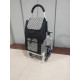 Carro de la compra de 6 ruedas plegable con asiento 08 Negro-Elegance
