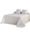 Colcha de cama tejida + 2 fundas de cojín Banús blanco 309245 Cama 180-3p