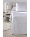Cubrecama Jacquard con Volante LLANES Color Blanco - Cama de 105 cm. - 50% Algodón / 50% Poliéster