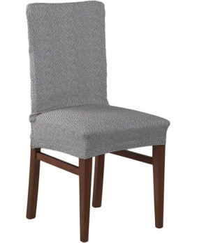 Funda de silla con respaldo elástica Alba c.08 Beig 40 / 50 x 40 / 50 cm.