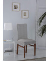 Funda de silla con respaldo elástica Alba c.08 Beig 40 / 50 x 40 / 50 cm.